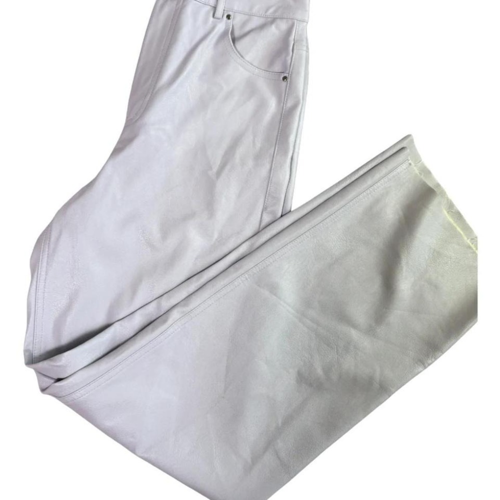 Zara Wide Leg Lavender Pleather Pants Woman - Size Small